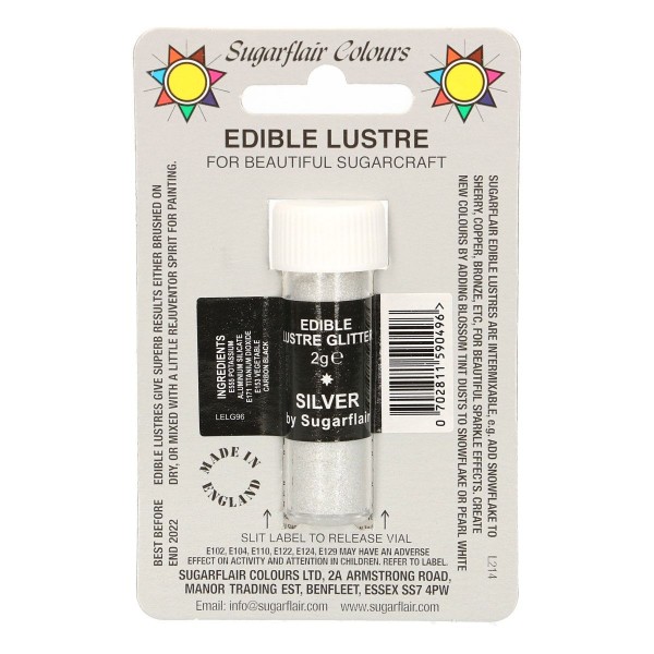Edible Lustre Glitter Silver