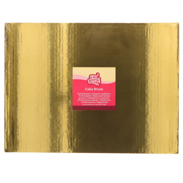 FunCakes Tortenplatte Rechteckig 40,5 x 30,5 cm -Gold- 20mm