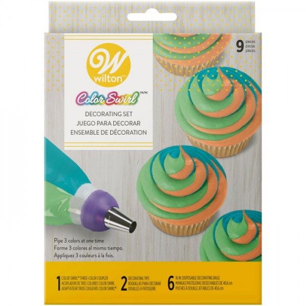 Wilton ColorSwirl Tri-Color Coupler Decorating 9-teiliges Set