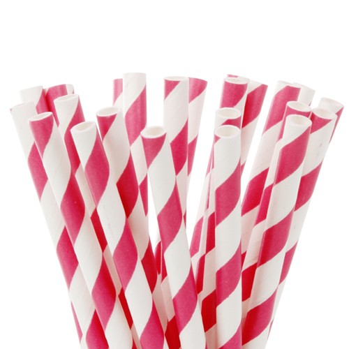 Lollipop Sticks gestreift fuchsia pink