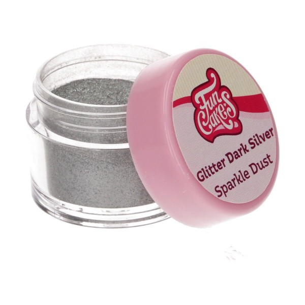 FunCakes Edible FunColours Sparkle Dust - Glitter DarkSilver