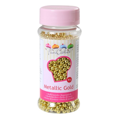 Zuckerperlen metallic gold 4 mm