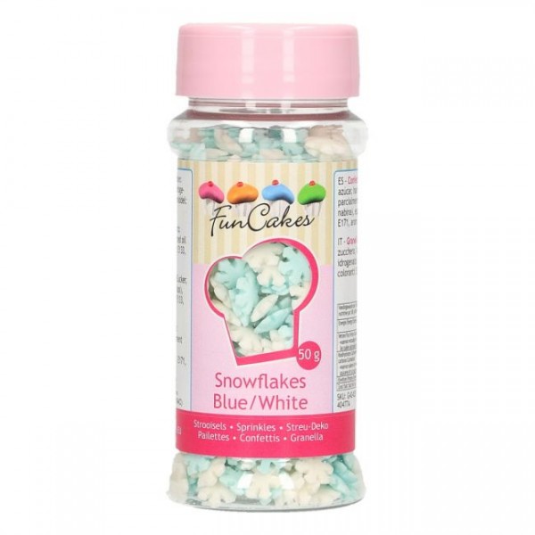 FunCakes Schneeflocken Weiss/Blau -50g-