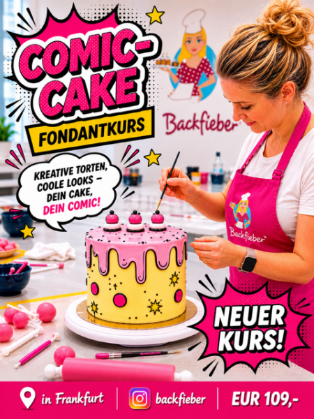 Comic-Cake Fondantkurs am Samstag, 25.7.26 in Frankfurt