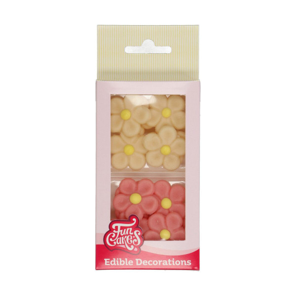FunCakes Marzipan Dekorationen Margeriten Set Weiß/Rosa