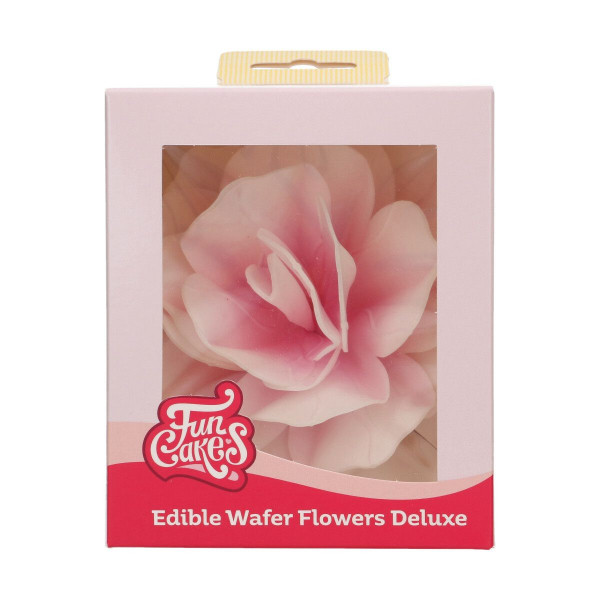 Essbare Papierblumen Rose Pastella pink Ombre groß