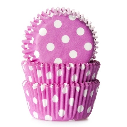 House of Marie Mini Baking cups Polkadot Pink - pk/60