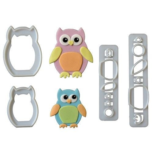 FMM Eulen Ausstecher Mama &amp; Baby 4er Set