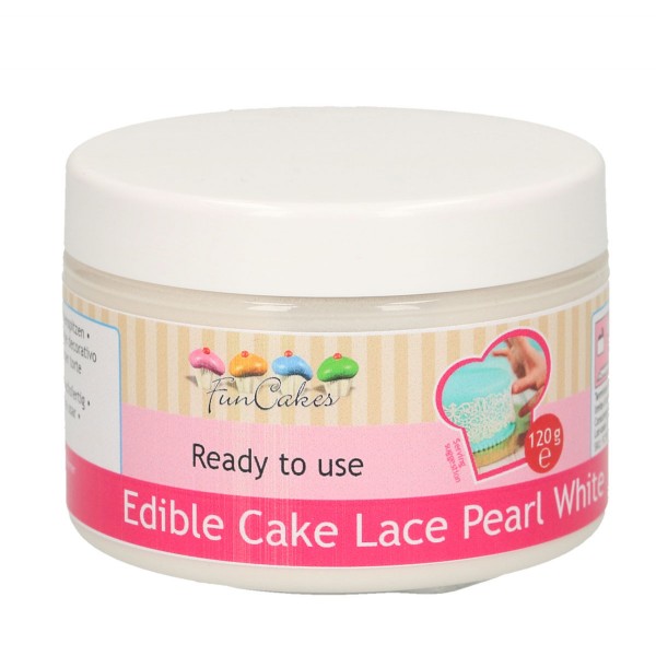 Essbare Spitze / Cake Lace perlweiß gebrauchsfertig