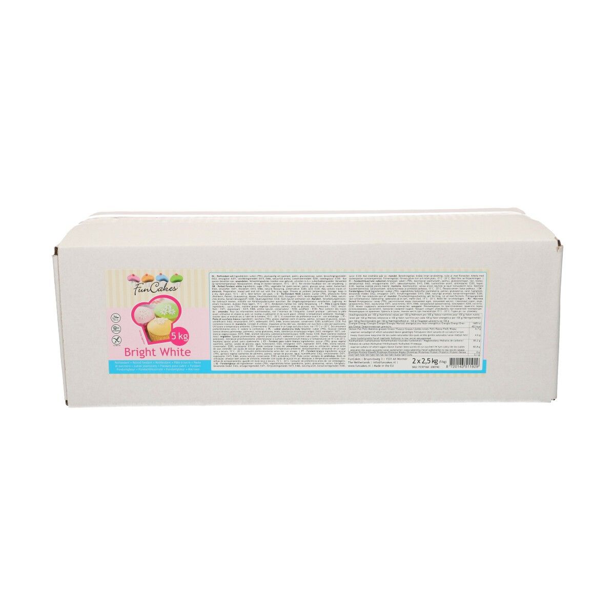 Bakedecor Rollfondant Extra Weiß Vanille 5kg 2x 2,5kg Fondant White Zuckemasse