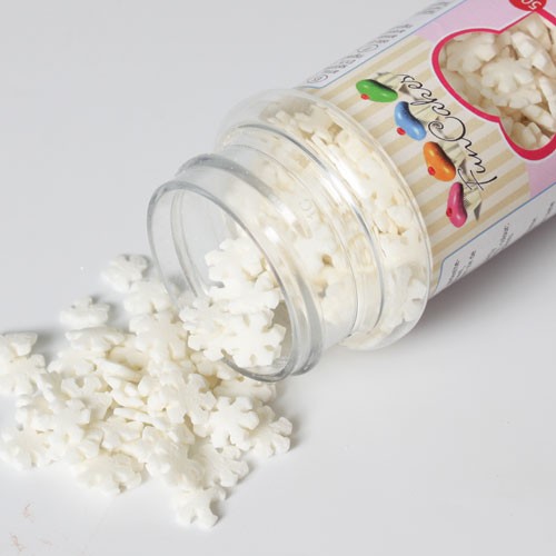 FunCakes Glitter Schneeflocken Weiß 50g