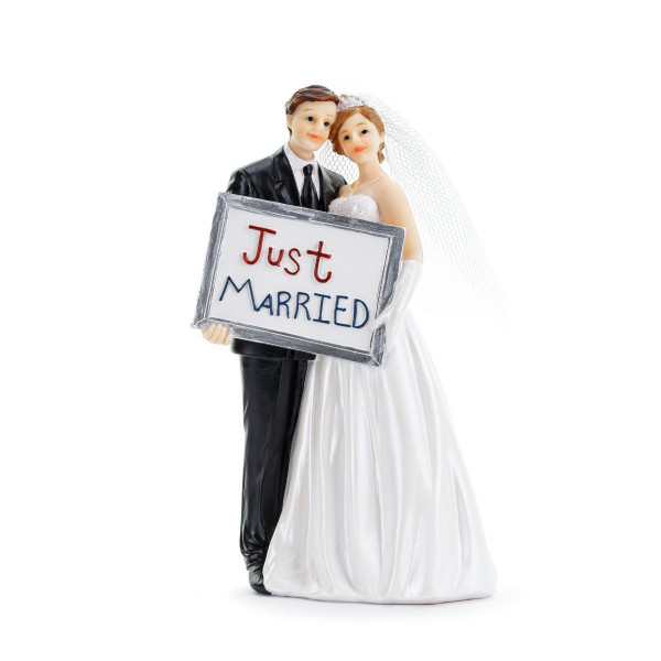 PartyDeco Cake Topper Just Married 14,5 cm