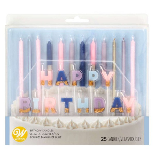 Kerzen Happy Birthday flower 25 tlg