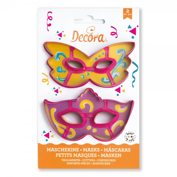 Ausstecher &quot;Masken&quot;, Plastik, 2tlg., 11 x 6 x 2,2 h cm