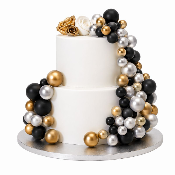 Simply Making Decorative Ball Set Metallic Gold Silver &amp; Black pk/32