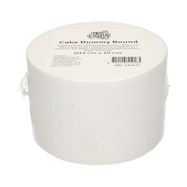 Styropor Torten-Dummy rund 15 cm, 10 cm hoch