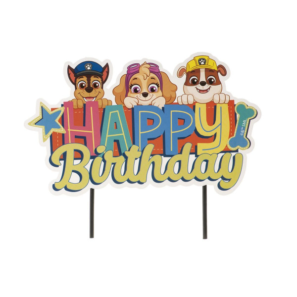 Dekora Paw Patrol Happy Birthday Cake Topper 17 x 15 cm