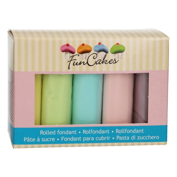 FunCakes Fondant Set mit 5 Pastellfarben á 100 g