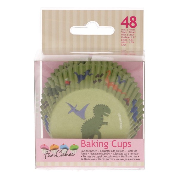 Papierbackförmchen 50 mm Dino - 48 Stück-