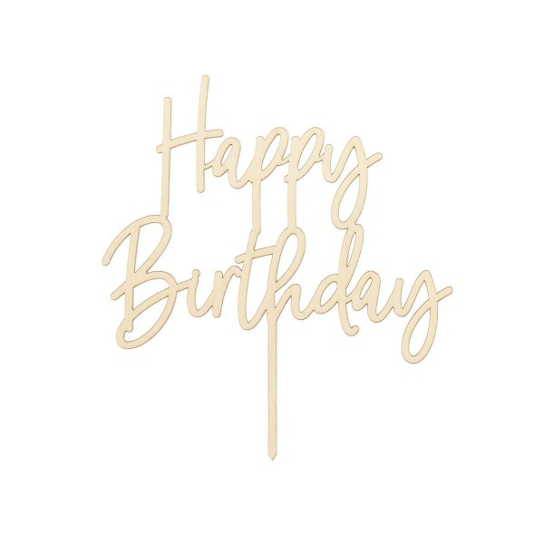 PartyDeco Kuchentopper Happy Birthday aus Holz