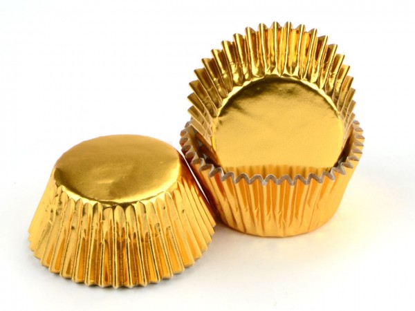 Cupcake Backförmchen 50 mm Alu gold 60 St.