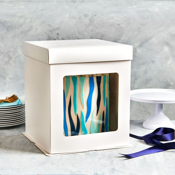 Tall Cake Box 35,5 x 35,5 x 40,5 cm - Weiß