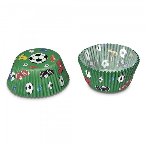 Papier Backförmchen Fußball ø 50 x 32 mm grün