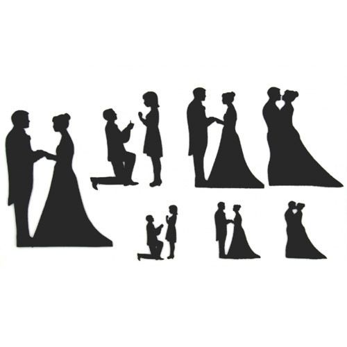 Hochzeit Brautpaar Silhouette Set