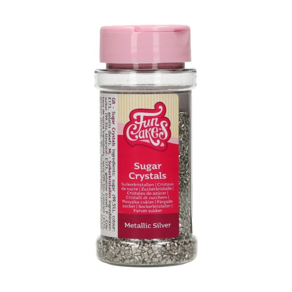 FunCakes Sugar Crystals -Metallic Silber- 80 g