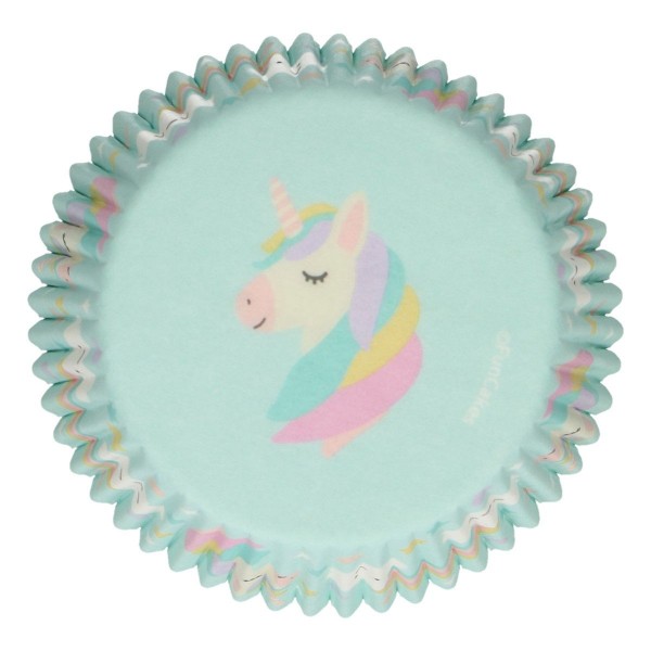 Papierbackförmchen 50 mm Einhorn - 48 Stück