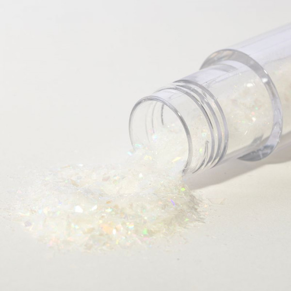 Magic Sparkles, essbare irisierende Glitterflocken – Weißer Kristall (3g)