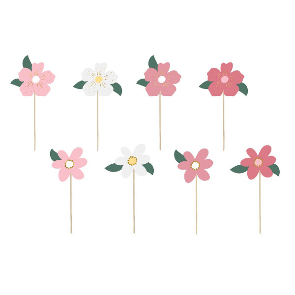 PartyDeco Tortenaufleger Blumen pk/8