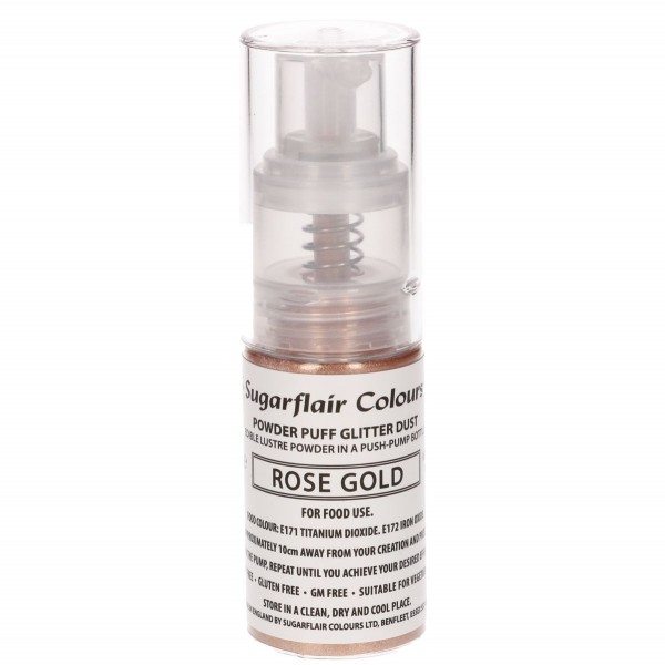 Sugarflair Pump Spray Glitter Dust - Rose Gold