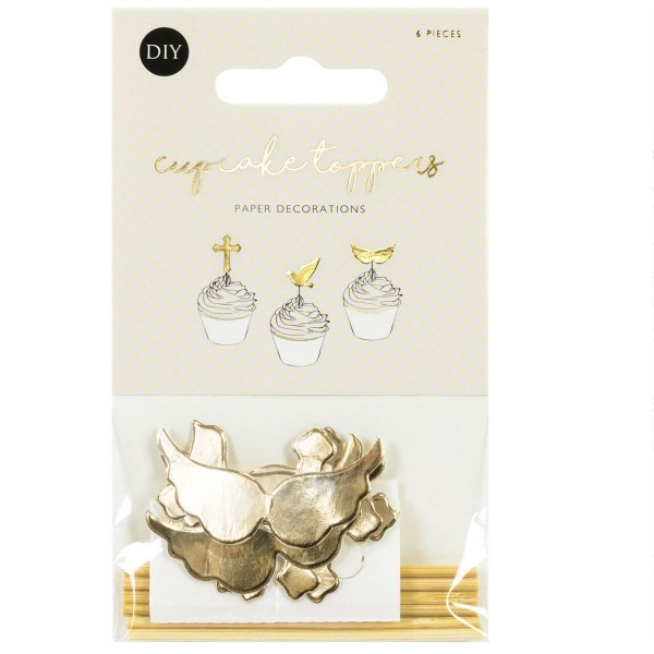 PartyDeco Cupcake Topper 1. hl. Kommunion Set 6-teilig