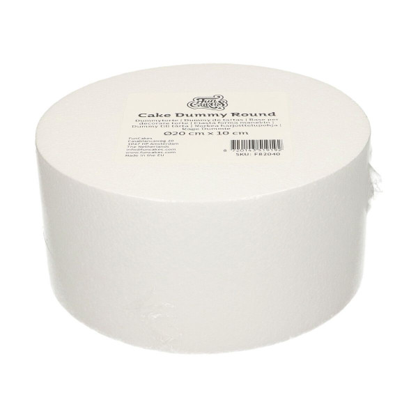 Styropor Torten-Dummy rund 20 cm, 10 cm hoch