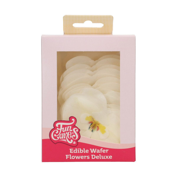 FunCakes Essbare Papierblumen Deluxe Orchidee Weiß Mittel pk/10