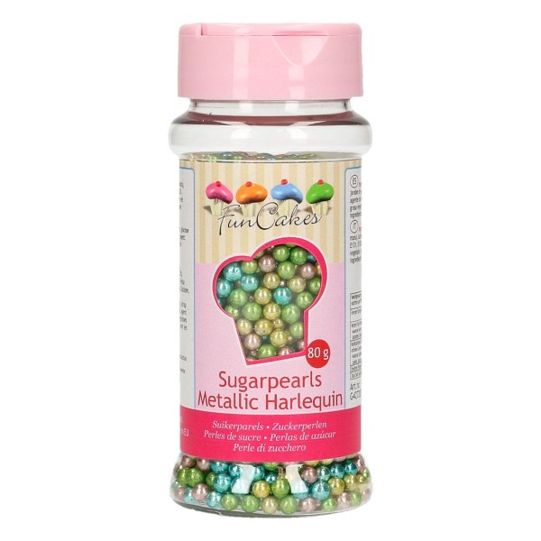 Zuckerperlen metallic Harlequin-Mix 4mm