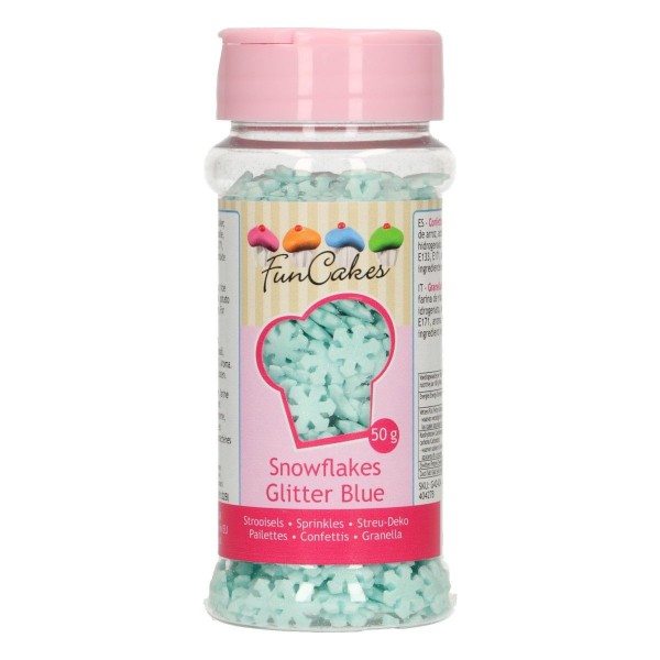 Glitter Schneeflocken blau 50g