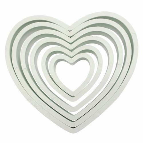 PME Plastic Cutter Heart 6/Set