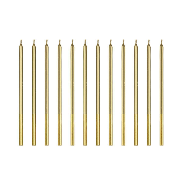 PartyDeco Candles Gold/Gold 12/pcs