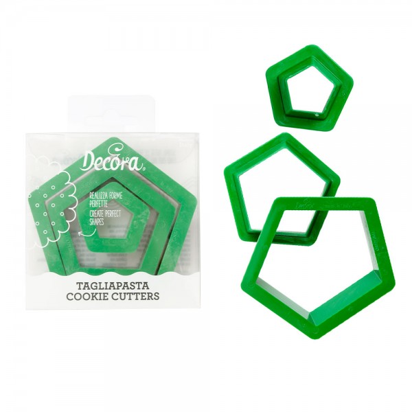 Ausstecher &quot;Fünfeck&quot;, Plastik, 3tlg.