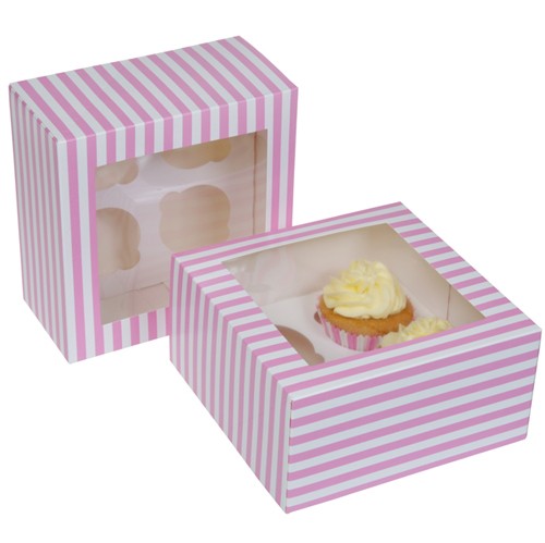 4er Cupcake Box - Circus pink - 2er Set