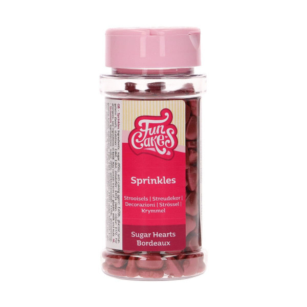 FunCakes Zuckerherzchen Bordeaux 80g