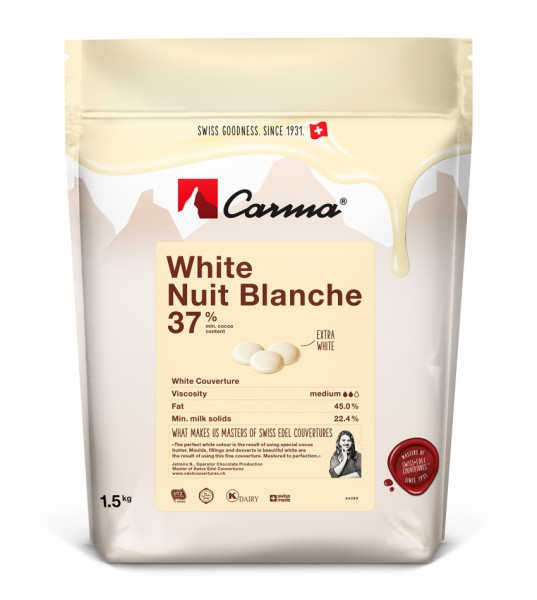 Carma Kuvertüre weiß - White Nuit Blanche 37% - 1,5 kg Beutel