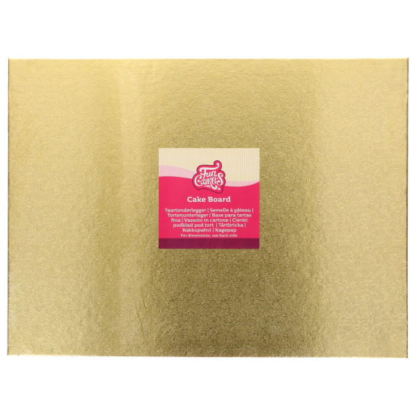 FunCakes Cake Board Oblong Gold 40x30cm