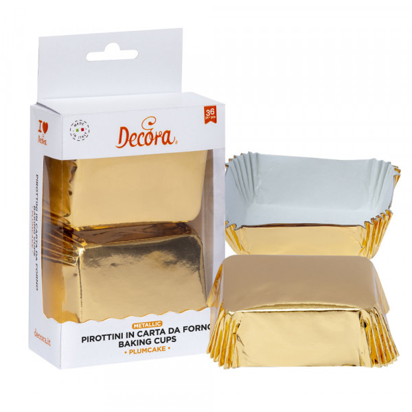 PAPIERFÖRMCHEN Plum Cake Gold 80 x 50 X 32 MM 20/St