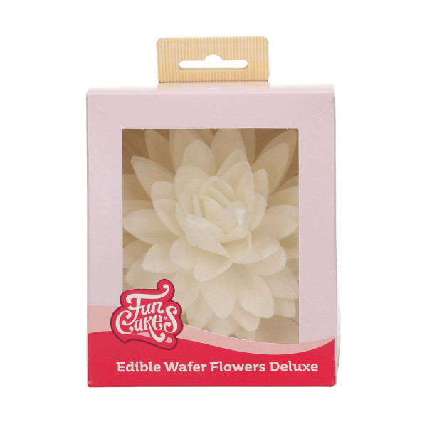 FunCakes Essbare Papierblumen Deluxe Dahlie Weiß Groß pk/1