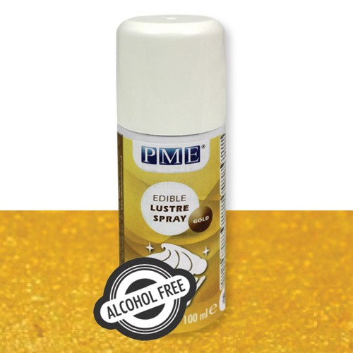 PME Alcohol Free Lustre Spray Gold - Speisefarben Glanzspray gold - ohne Alkohol -