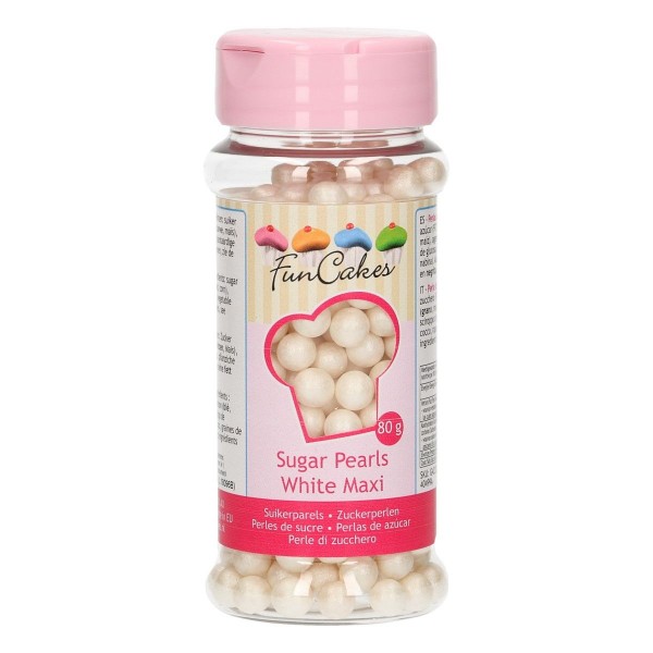 Zuckerperlen weiß/perlmutt groß 7 mm - NEU -