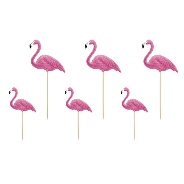 PartyDeco Topper Flamingo Set 6-teilig